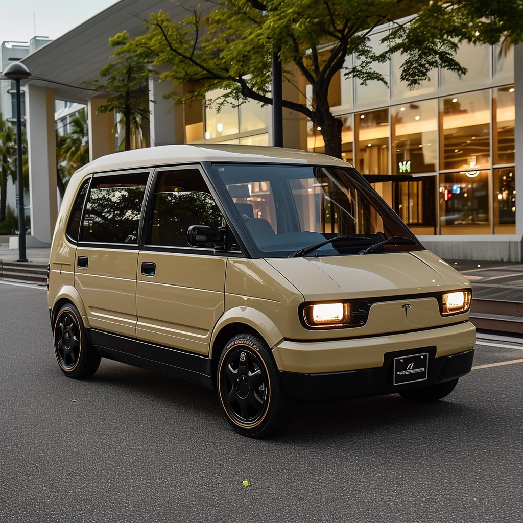 An imaginary Tesla microvan. Source: Midjourney